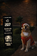 Caixa de correio Slim preta com iluminação LED acesa à noite personalizada com endereço em ACM
